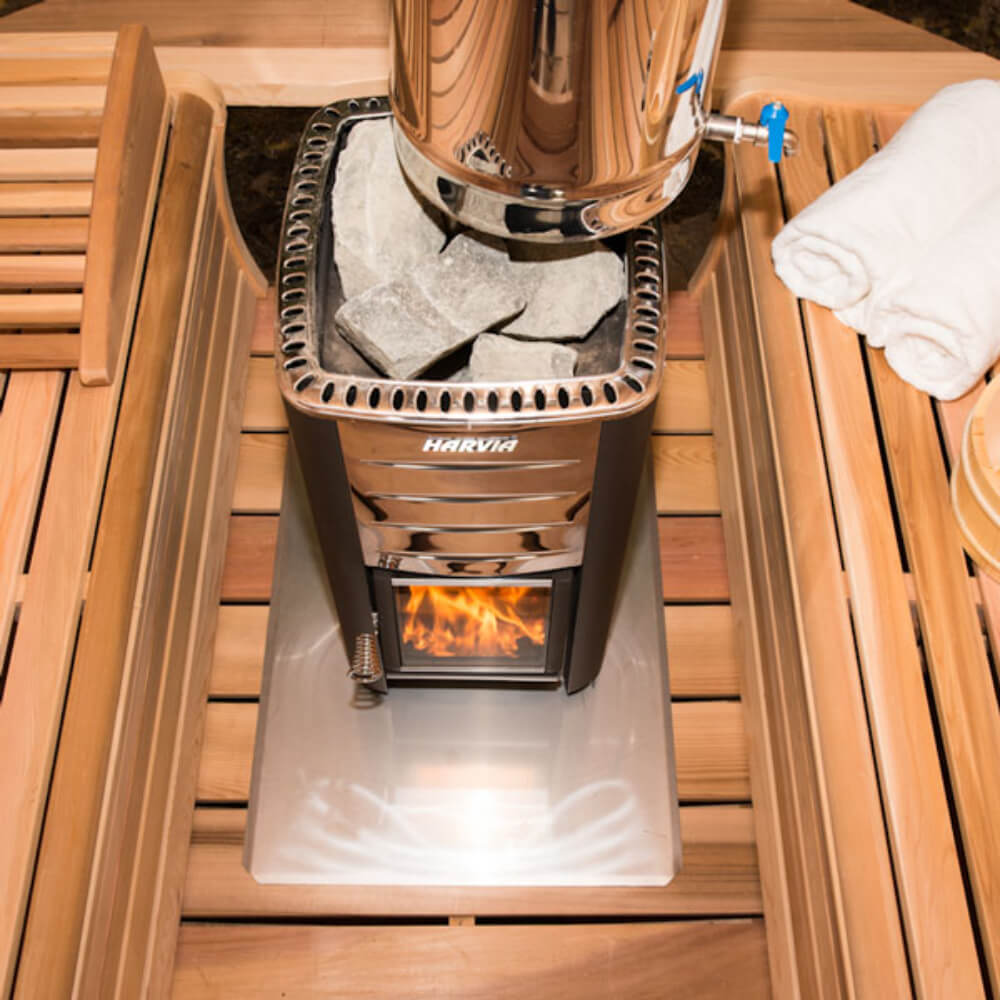 Dundalk Chimney & Heat Shield Set for out the Top with Water Tank - Pilates Reformers Plus