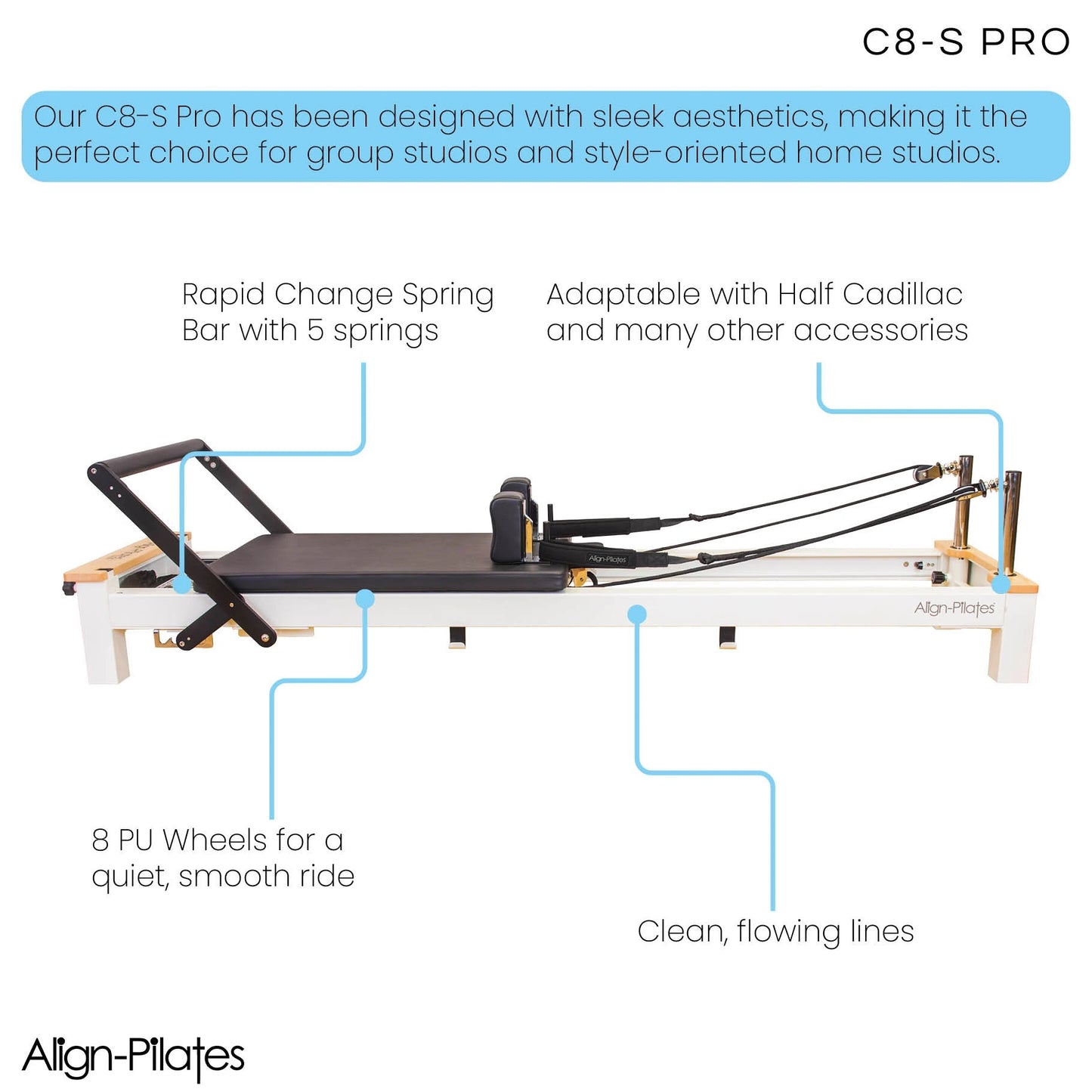 Align Pilates Leg Extensions for C8-S Pro Pilates Reformer - Pilates Reformers Plus
