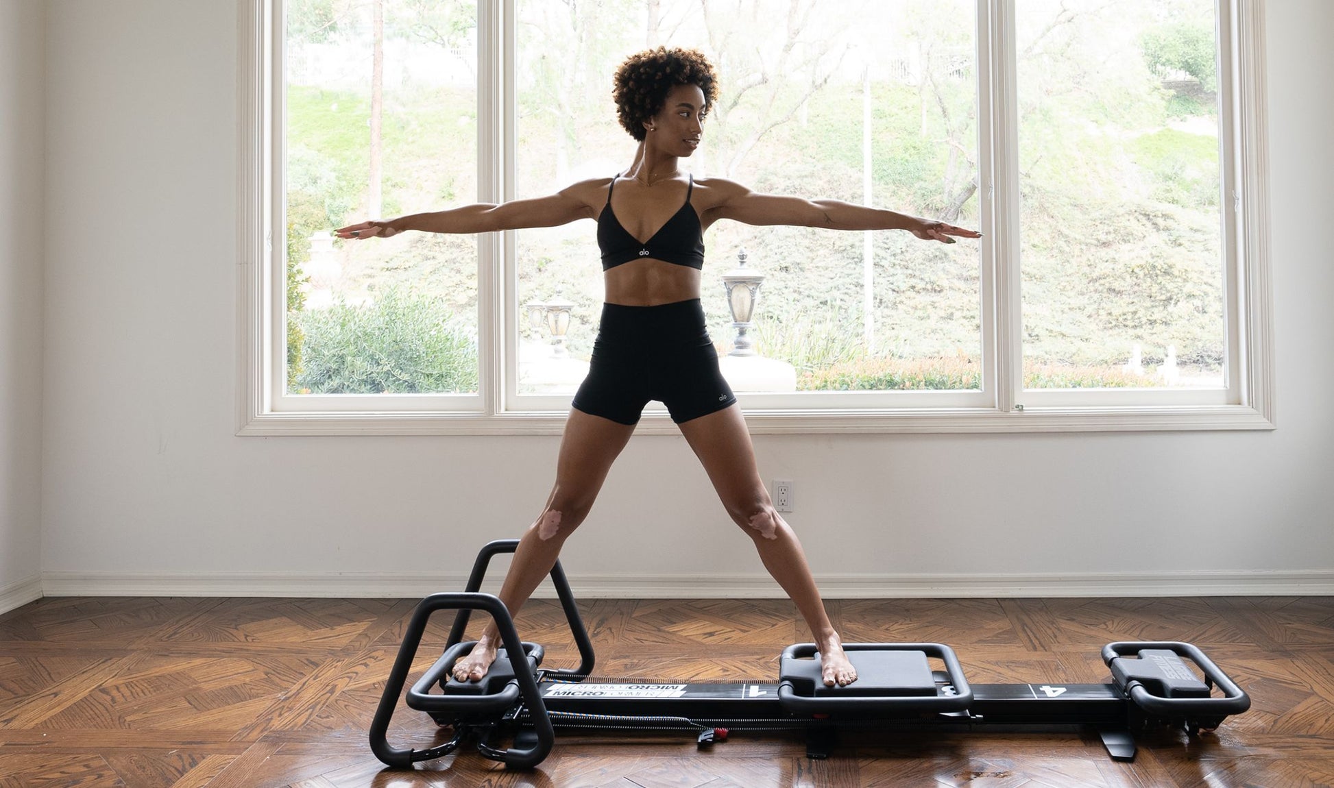 Top view of Lagree Micro showing platform and carriage layout