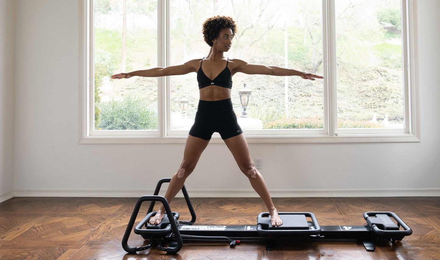 Top view of Lagree Micro showing platform and carriage layout