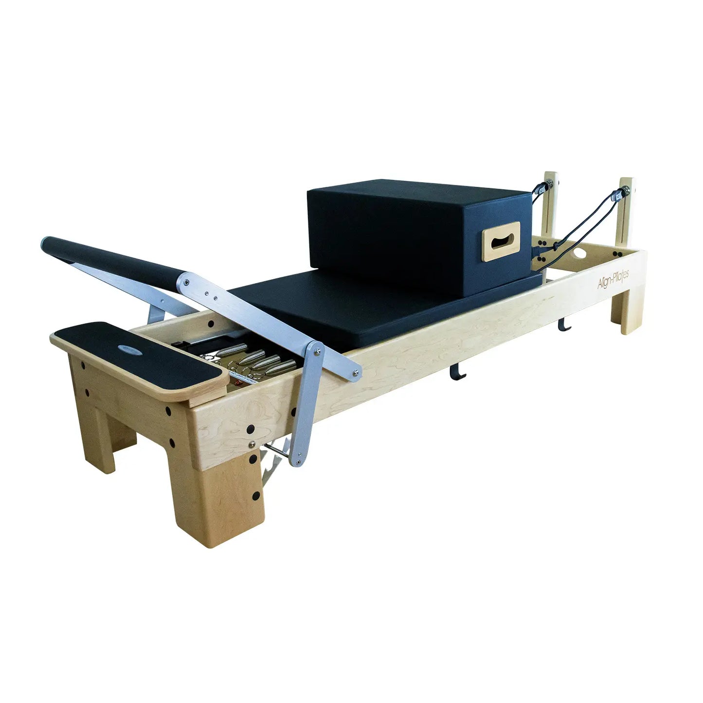 Align Pilates M8 Pro Maple Wood Reformer and Sitting Box Bundle - Pilates Reformers Plus