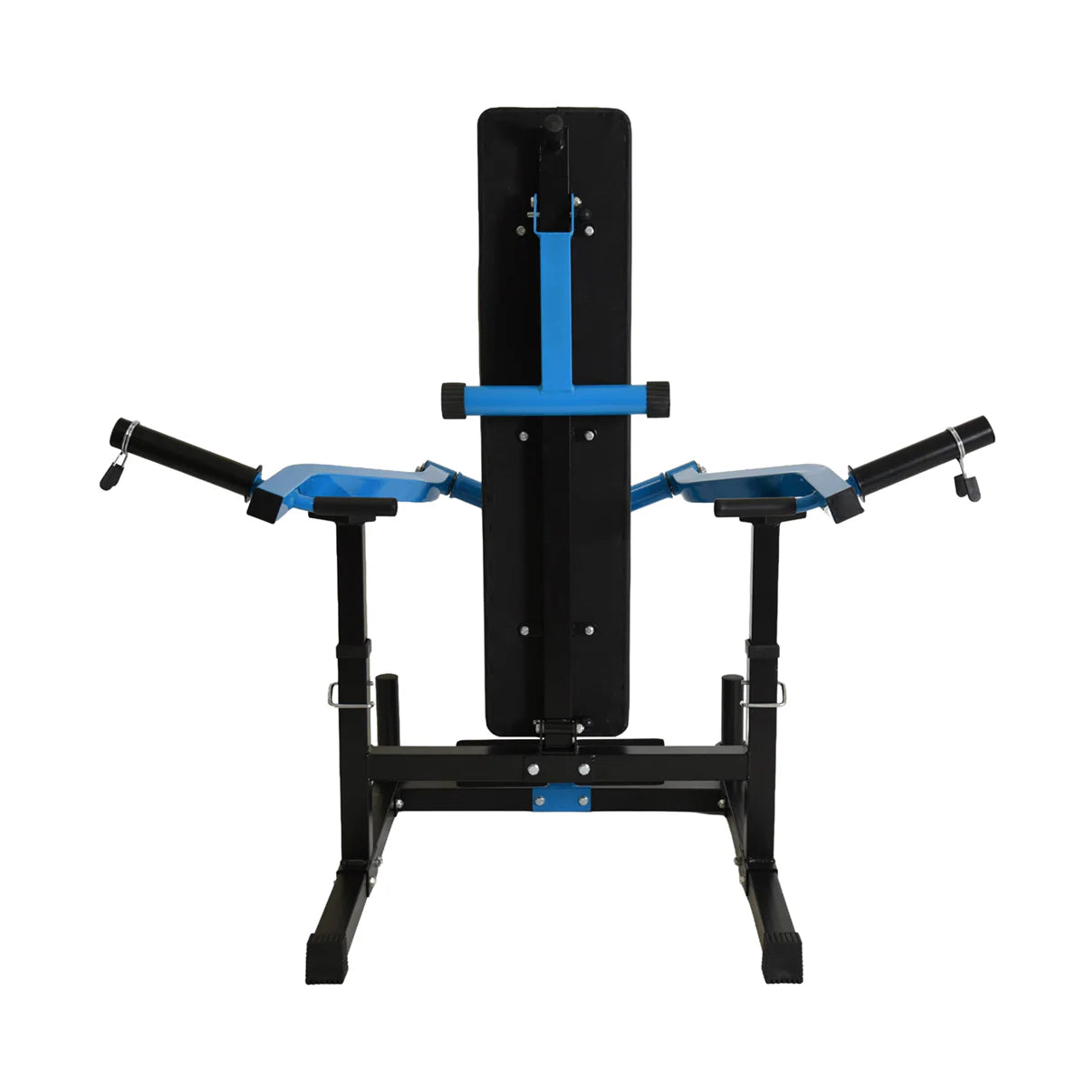 adjustable bench press machine for home gym with guided press arms and weight plate system