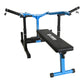 adjustable bench press machine for home gym with guided press arms and weight plate system