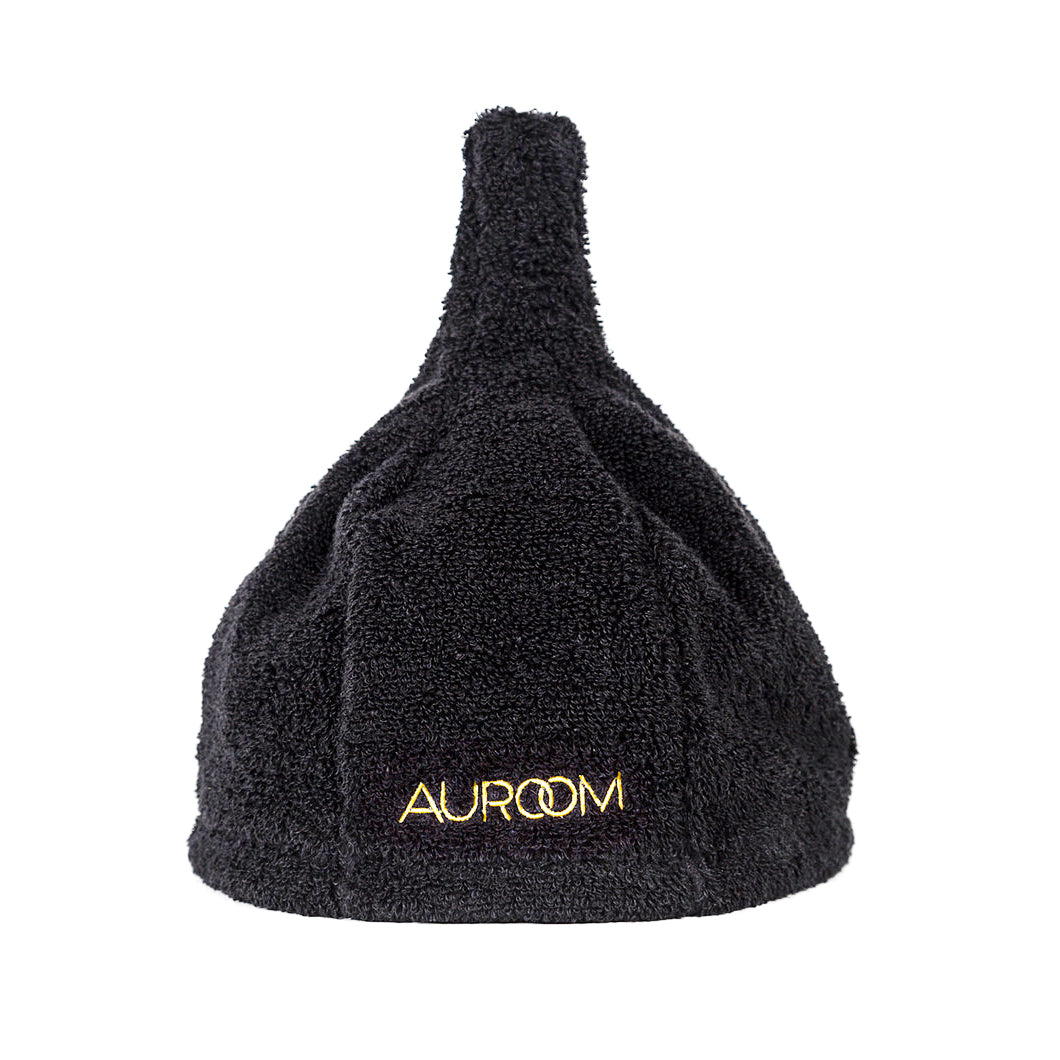 Auroom Linen And Cotton Blend Black Sauna Hat Pipe - Pilates Reformers Plus