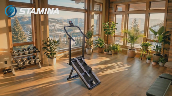 foldable stair climber machine for home workouts with adjustable resistance and incline