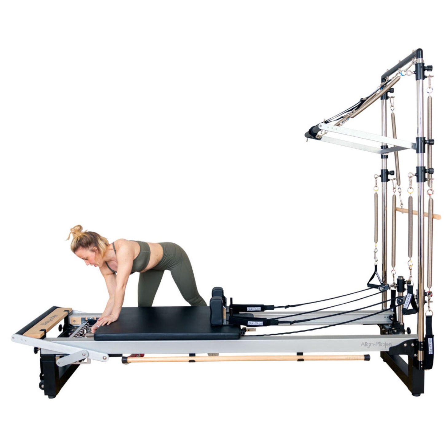 Align-Pilates M8-Pro RC Wood Reformer with Half-Cadillac Tower